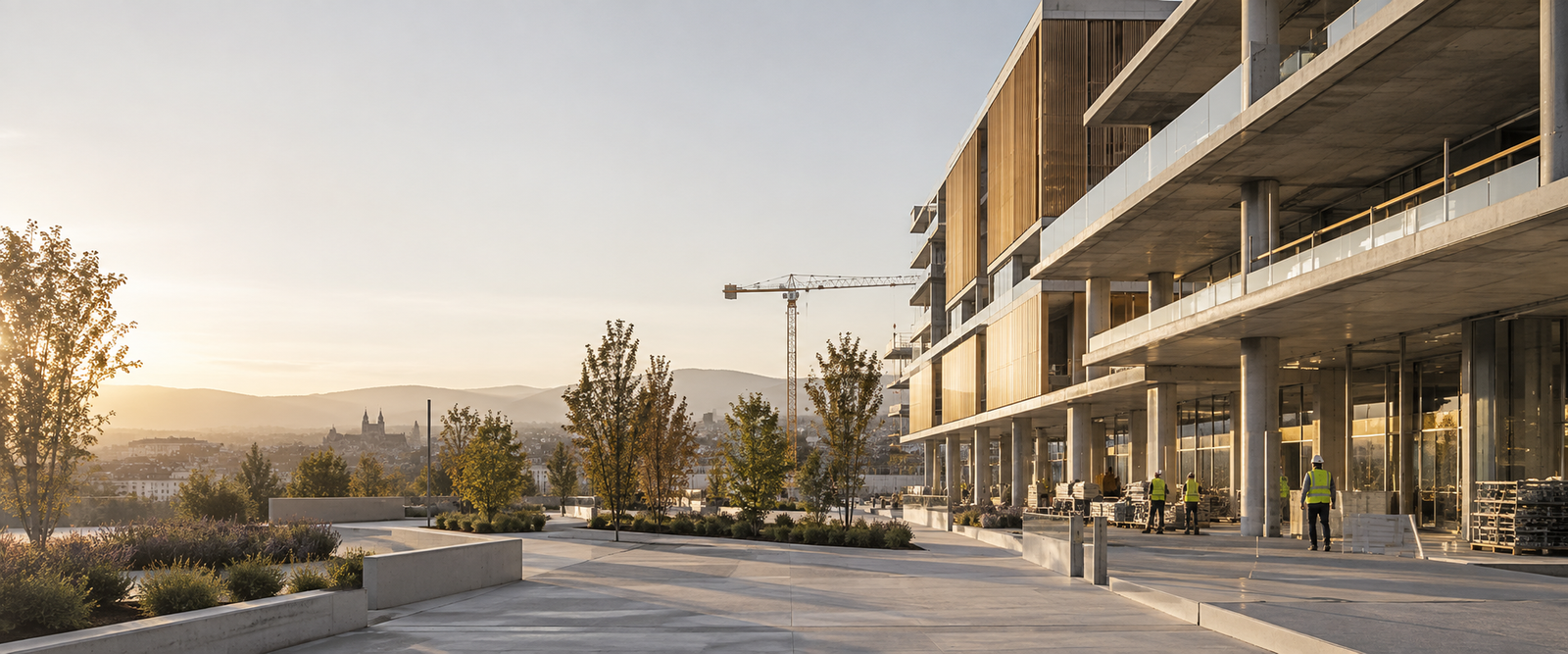 Imagen provisional de proyecto urbano y construcción